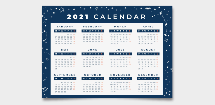 A3 Flat Wall Calendar