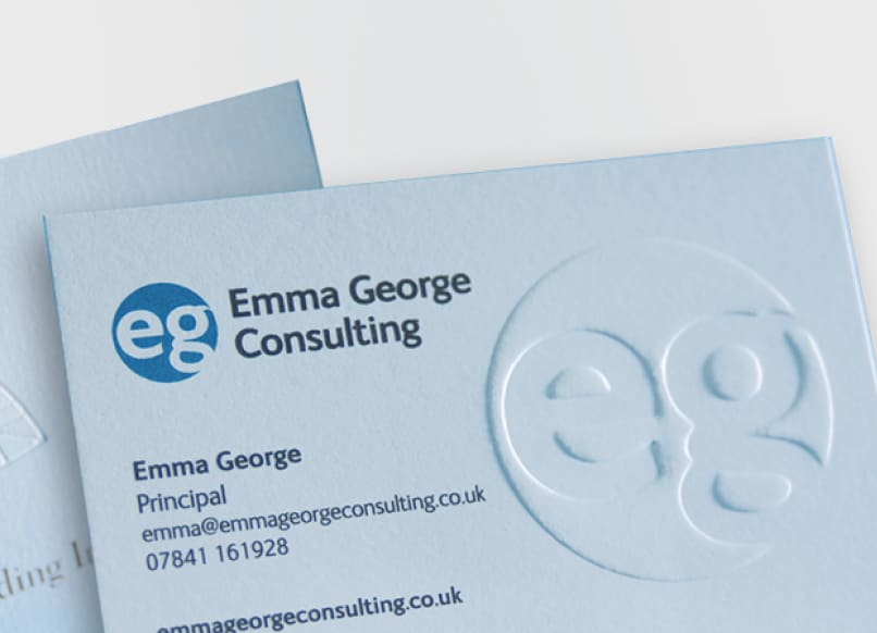 Embossed business cards