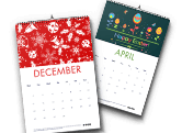 A4 flat wall calendars