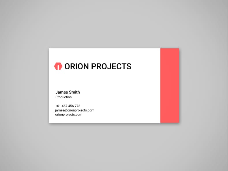 A single sided businesscard.